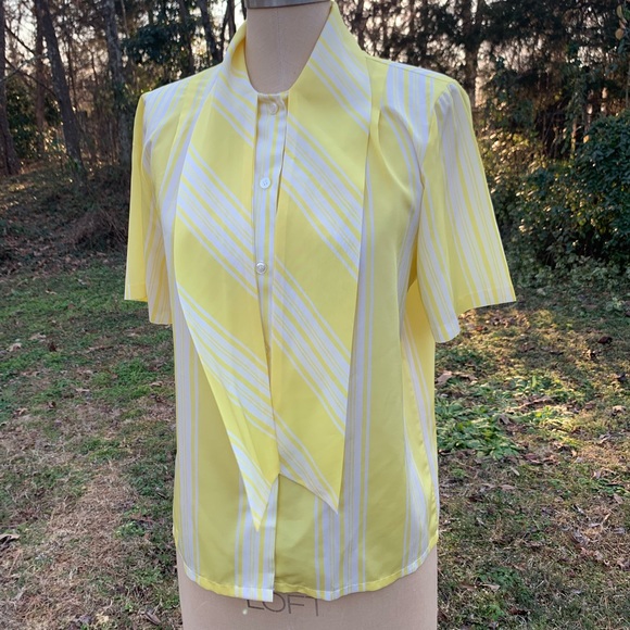 Vintage Stripe Blouse with Neck Bow - Picture 12 of 13